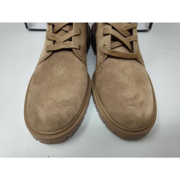 VINCE CAMUTO WOMENS FAWDRY DOUBLE BUCKLE WILD MUSHROOM SUEDE MOTO BOOTS NIB 8.5M - Picture 7 of 12